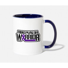 Fibromyalgia Warrior White/Cobalt Blue Mugs